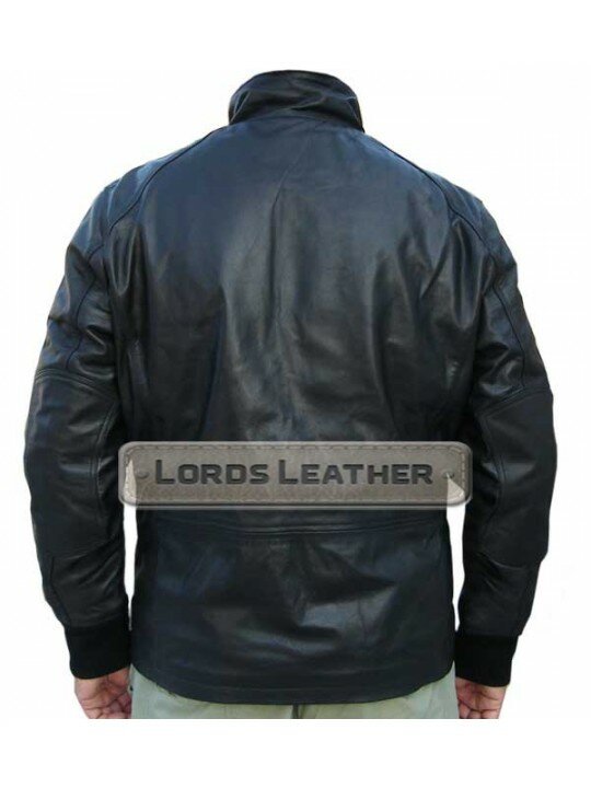 Ricky Men Black Bomber leather Fashion Jacket