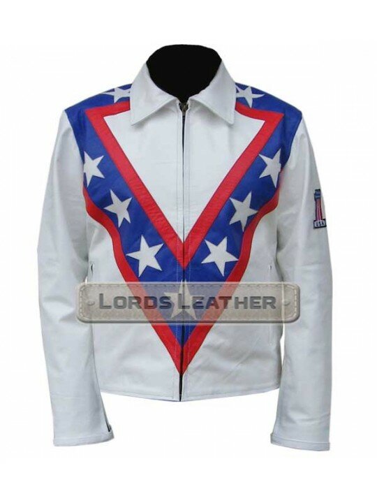 American Icon daredevil Evel Knievel Tribute Leather Fashion Jacket