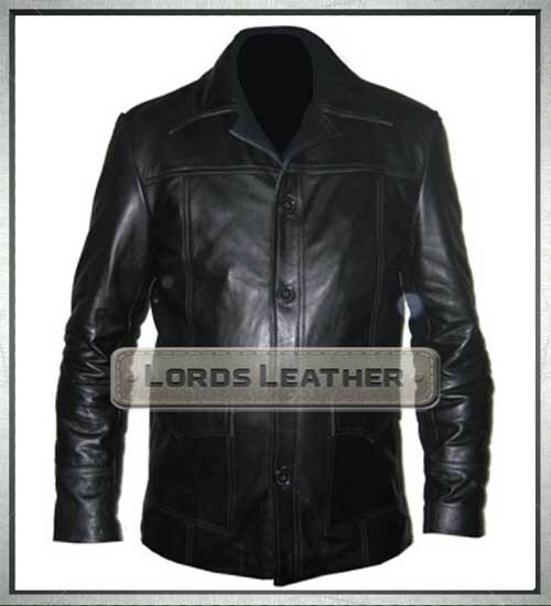Fight Club Brad Pitt Black Movie Leather Fashion Jacket