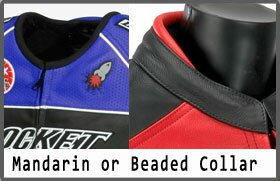 Leather biker suit collar